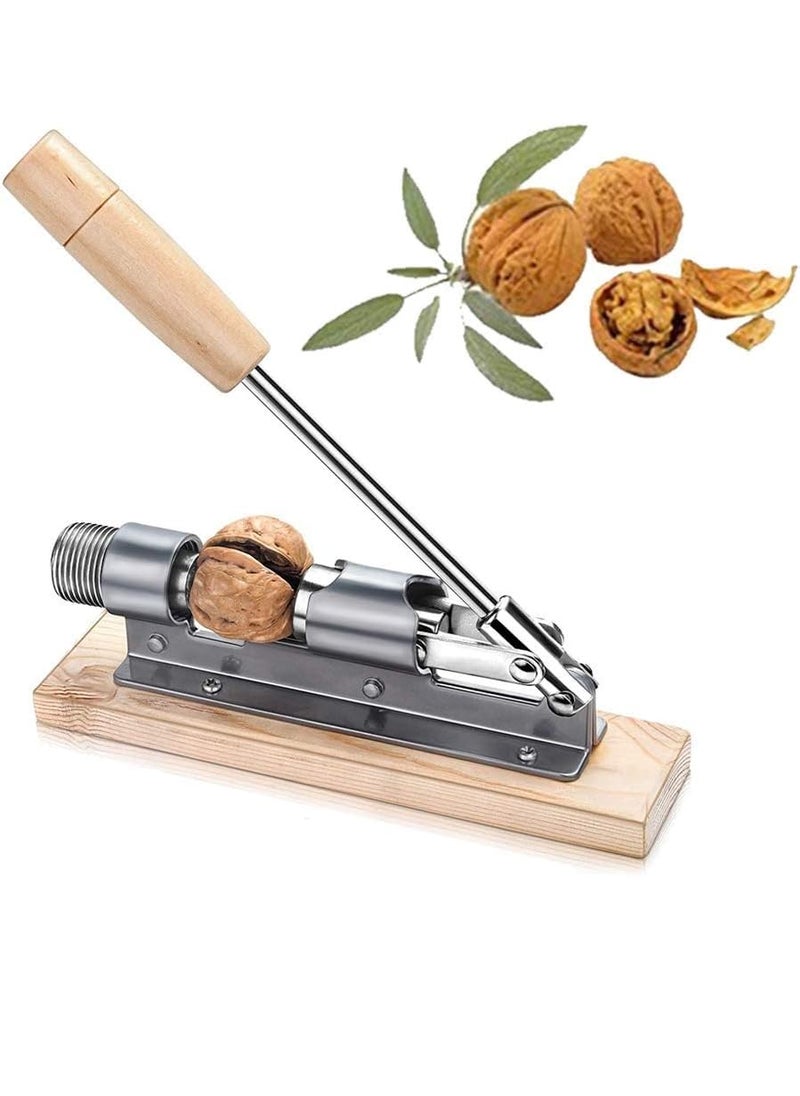 Toriox Heavy Duty Pecan Nut Cracker Tool Wood Handle Base for Walnuts Chestnuts Almonds Pecans Hazelnuts Good Grips Kitchen Utensils