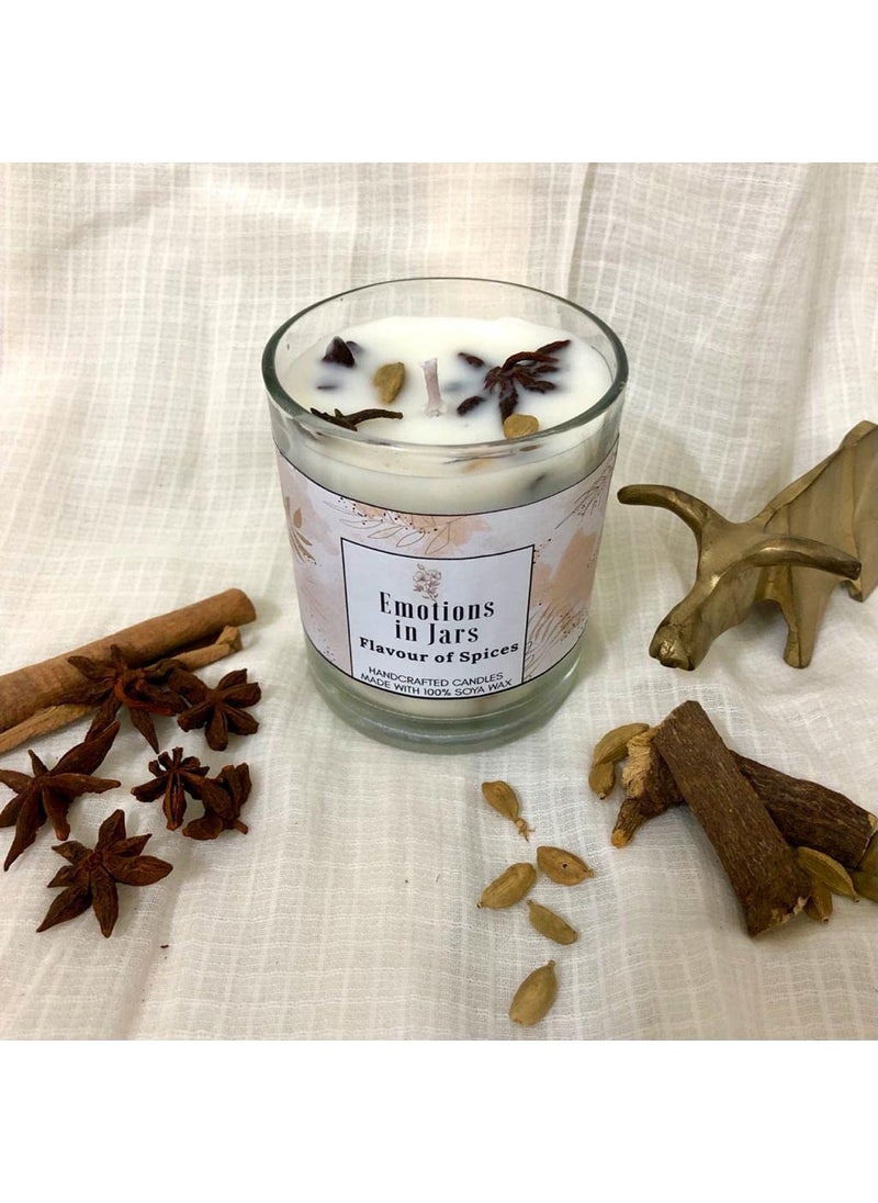 Emotions in Jars Premium Scented Organic Soy Wax Jar All Spice Premium Fragrance for Home Decoration and Gifting with Burn Time 45 Hrs