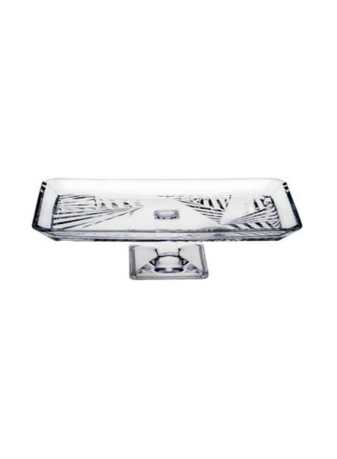 MADLEN Crystalline Footed Service Plate – 87x276mm | Elegant Rectangular Dessert & Appetizer Tray