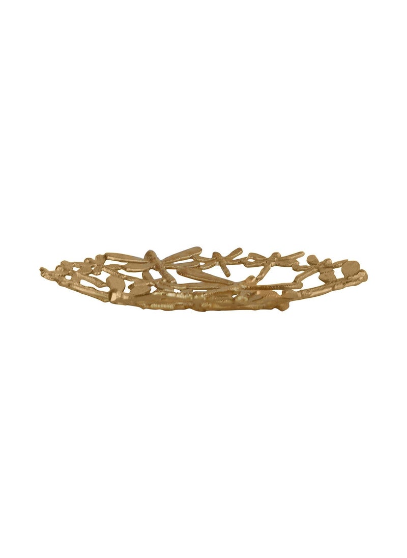 DeKulture Medium Gold Butterfly Tray Decorative Centerpiece for Home Decor Tableware Holidays 125 x 15