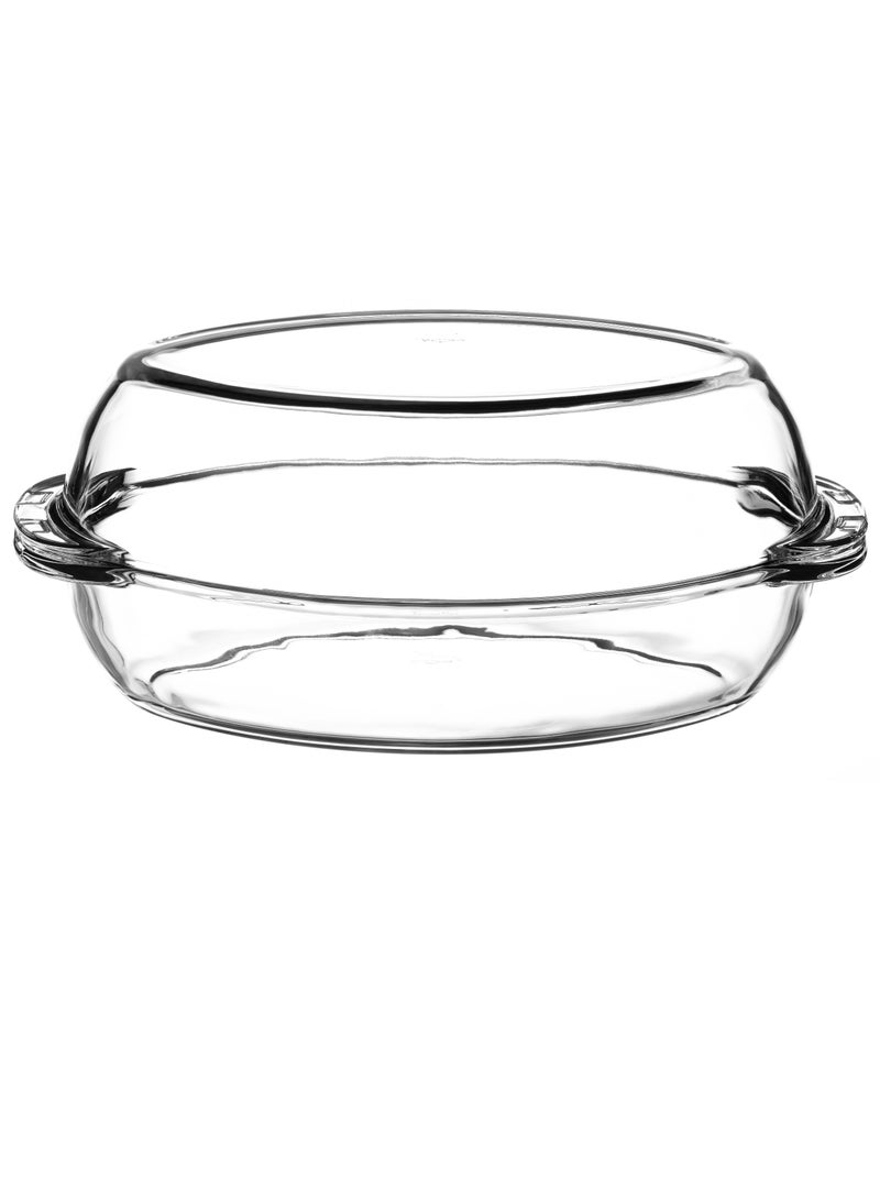 Borcam Oval Glass Casserole with Lid – 2250cc