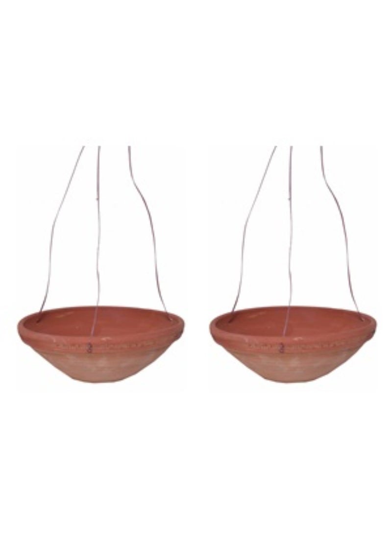 BS Natural Craft Earthen Pot Terracotta Bird Bath Parinda Earth Brown Round Shape Pack of 2 ONE Pair