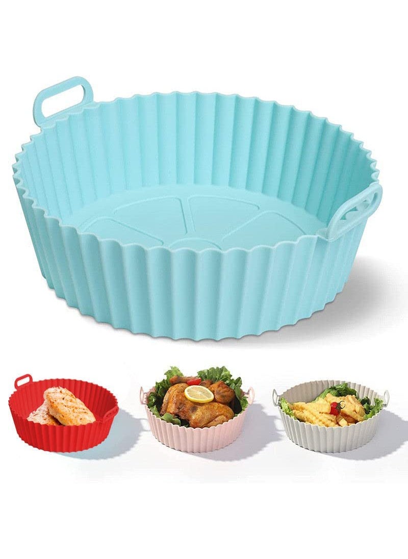 BAKEFYAir Fryer Silicone Liners Basket Round Apply to 135 QT Airfryer Air Fryer Silicone Pot Bowl Reusable Baking Tray Cooking Oven Accessories 75