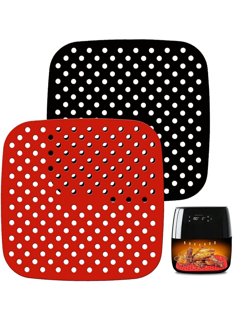 BELARO Air Fryer Silicone Liners Round Reusable Silicone Air Fryer Mats NonStick for Air Fryer Basket Replace Parchment Easy Clean Porous Multi Color 4 pcs Square Silicone Sheet