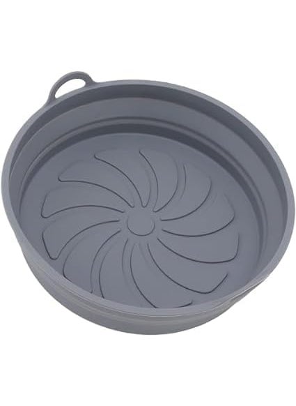 VATSHVI Silicone Air Fryer Liners Reusable Air Fryer Pot Air Fryer Accessories Air Fryer Inserts Grey