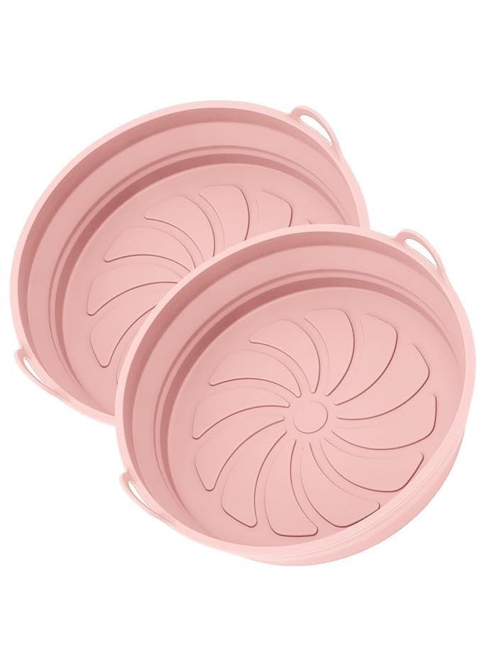 VATSHVI Silicone Air Fryer Liners Reusable Air Fryer Pot Air Fryer Accessories Air Fryer Inserts Pink