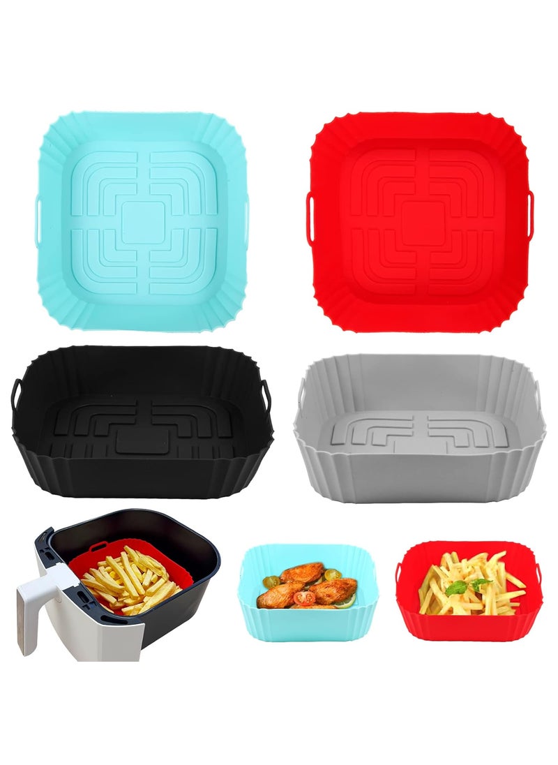 4 Pack Square Air Fryer Liners Reusable Silicone Air Fryer Liners Dishwasher Safe and BPA Free