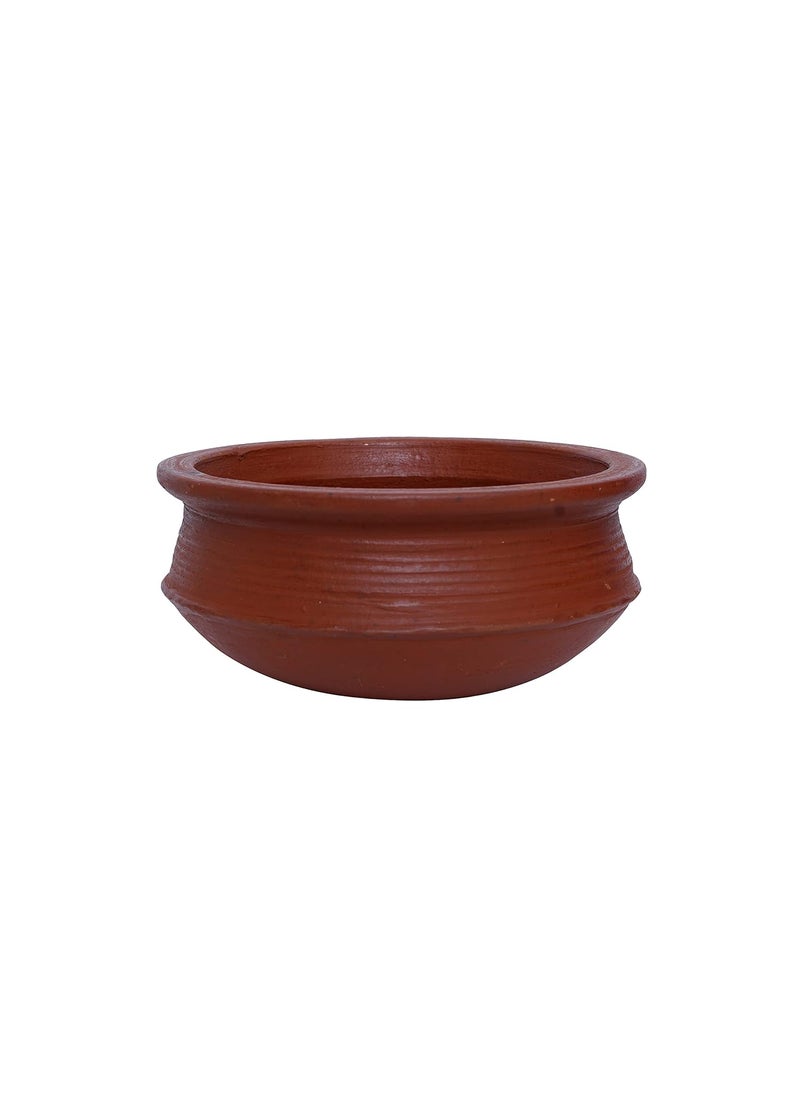 4U Crafts India Online Clay Pottery Pre Seasoned Earthen HandiBiryani Pot Red 2 Liter