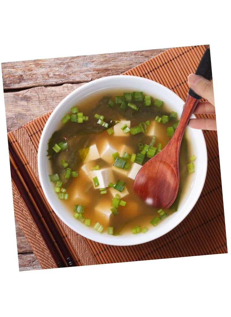 2 pcs Elegant Large Wooden Spoon Set Long Handle Cooking Spoons for Stirring Serving Soup Tea for Kitchen