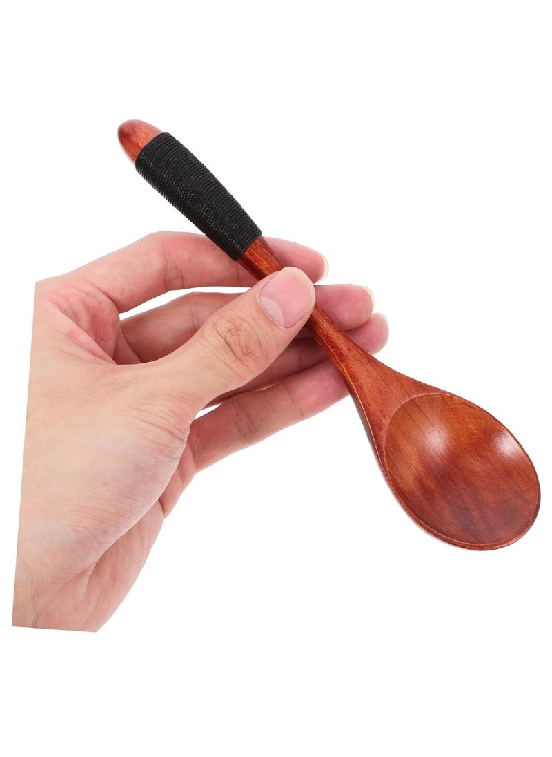 2 pcs Elegant Large Wooden Spoon Set Long Handle Cooking Spoons for Stirring Serving Soup Tea for Kitchen