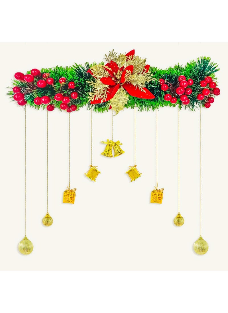 Special You 16 Pcs Christmas Decorations Items DIY Kit for with Green Tinsel Flower Berries Ornaments for Wall Decoration Items for Living Room Wall hangings for Home Decoration