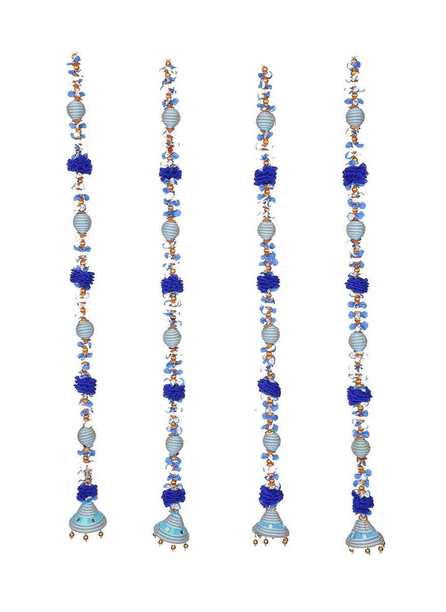 Daedal Crafters Jumka Hangings 4 Pieces Blue DC203 Flower backdrops