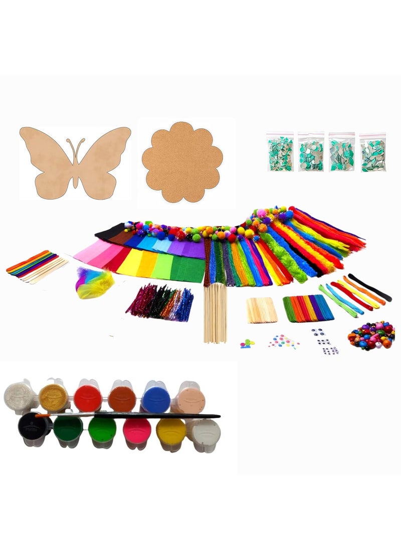 Decordial Art and Crafts Wooden Painting Kit with Paper Craft Mirror Art Material DIY Craft for for Kids Girls 912 MDF Board Art Wall Decor Art kit Art kit for Adults