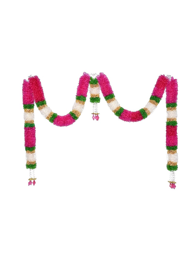 Daedal Crafters Net Ribbon Door Set Dark Pink White DC126 Artificial Hanging