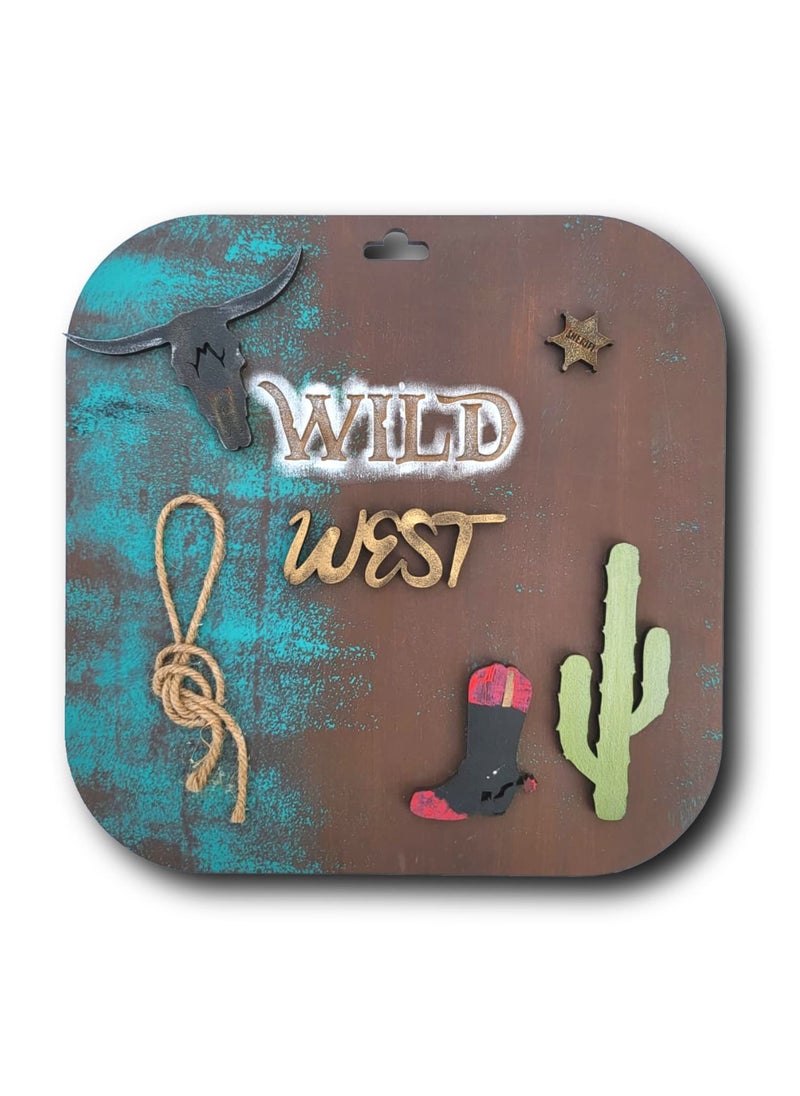 Chalk My Theme Wooden Wild West Wall Home Decor Art For Home DecorationPerfect for Living RoomHotelRestaurantBedroomDrawing Room
