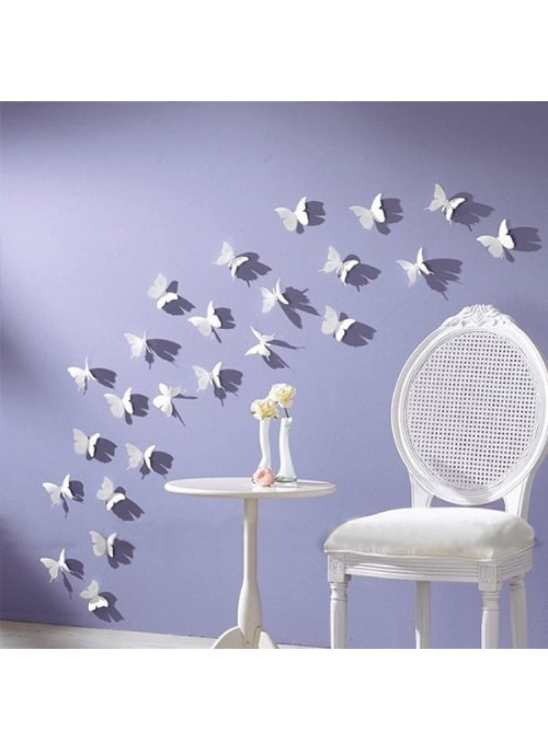 JAAMSO ROYALS White 3D Butterfly Stickers for Wall Butterfly Decoration Items Butterfly Stickers Butterfly Wall Decor Butterflies Butterflies for Wall Decoration 12 Pieces