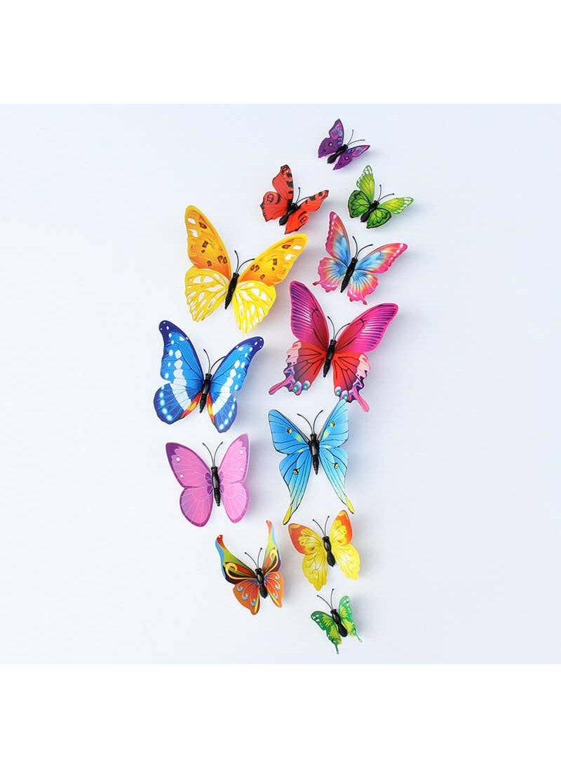 JAAMSO ROYALS Colourful 3D Magnet Butterfly Self Adhesive Home Dcor Wall StickerSet of 48