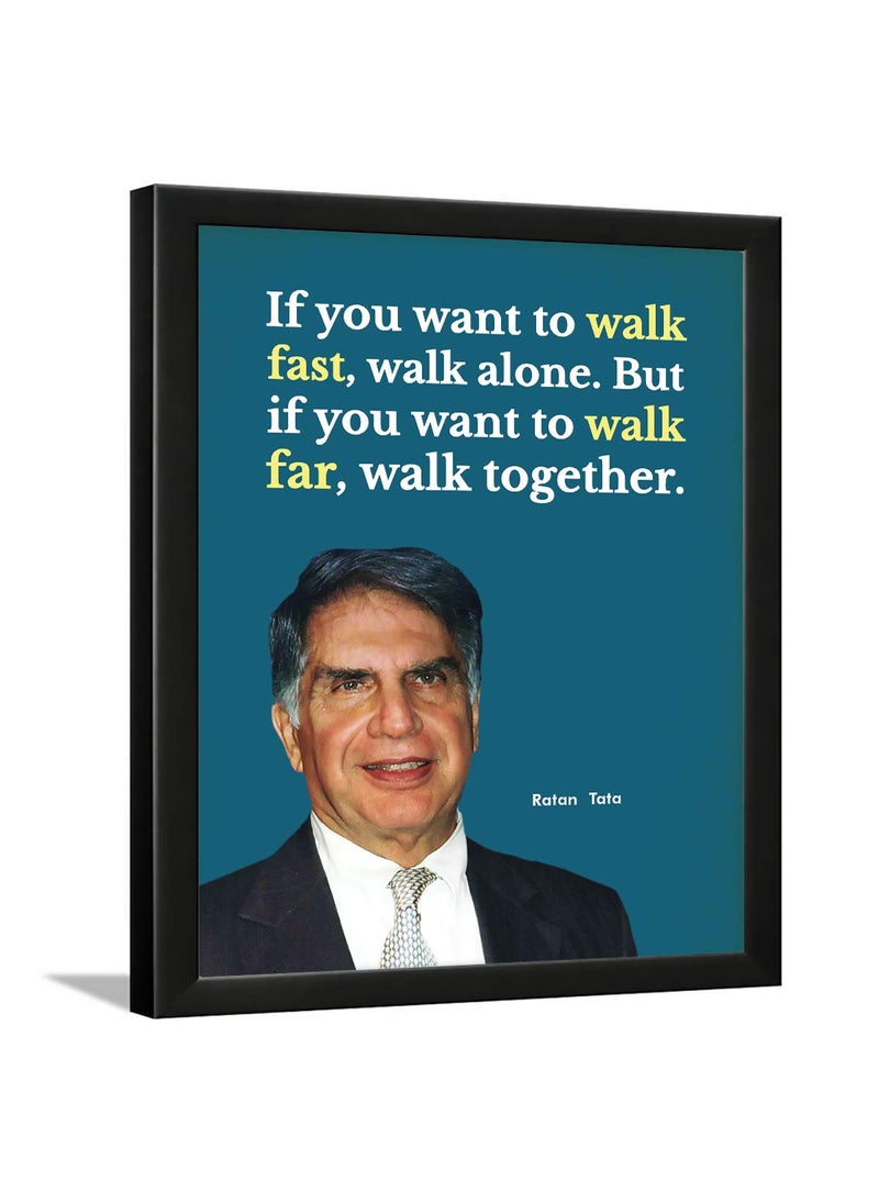 Chaka Chaundh motivational quotes of Ratan Tata poster with wall frame Inspirational Quotes Wall Framed Posters 136 X 106 Inches
