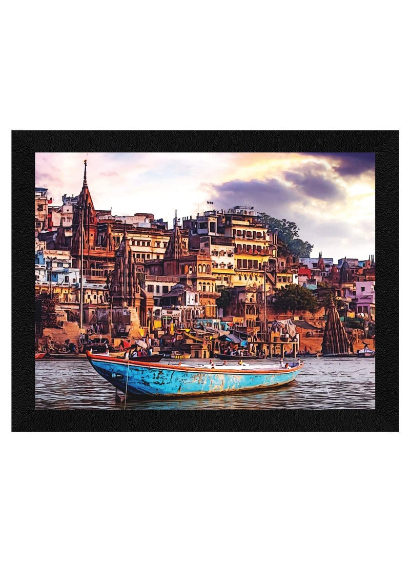 ArtX Paper Varanasi Ghat Wall Art Multicolor Traditional 100 X 130 inches Set of 1