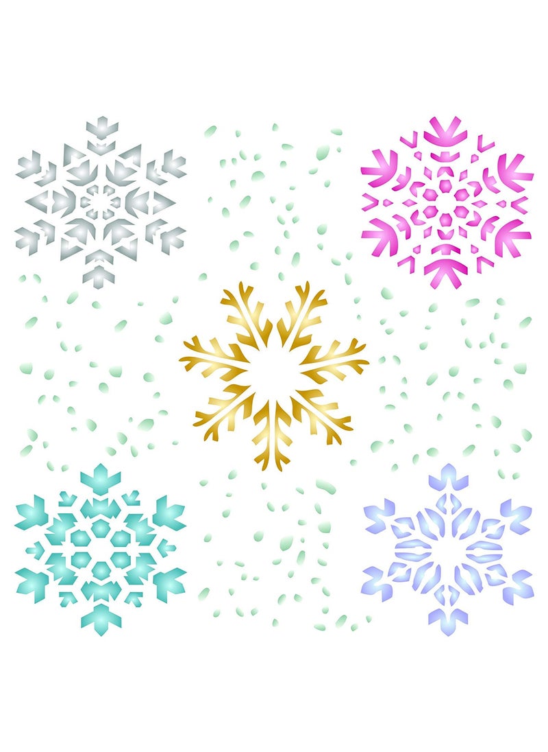 Snowflake Stencil 85 x 85 inch L Christmas Winter Large Reusable Wall Stencils for Painting Use on Paper Projects Walls Floors Fabric Furniture Glass Wood etc