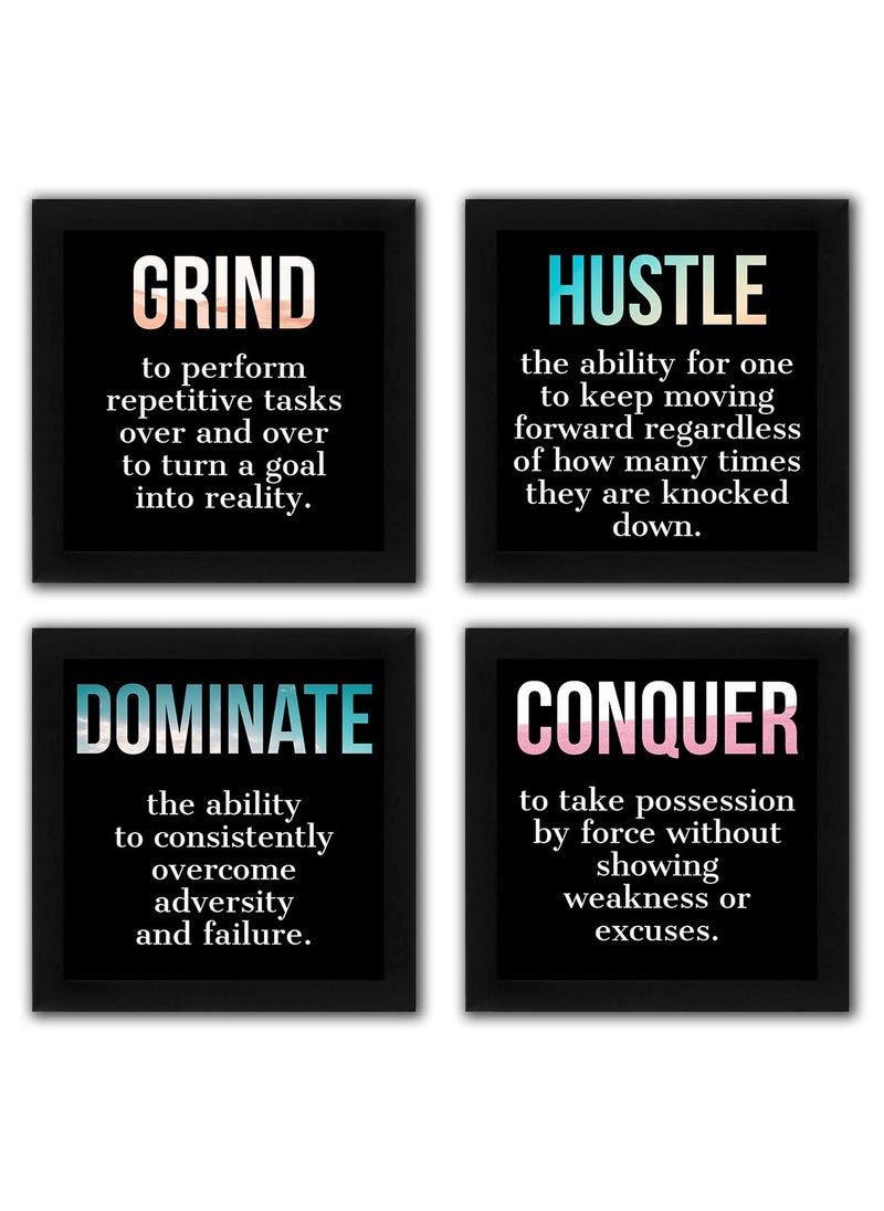 Interio Crafts Motivational Posters for Wall Decor Set of 4 set 3