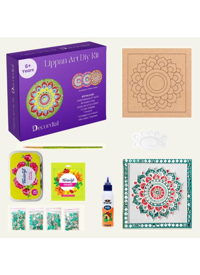 Decordial lippan Art Materials kit with 8 Square DIY kit for Adults Kids Home Decor Wall hangings Items