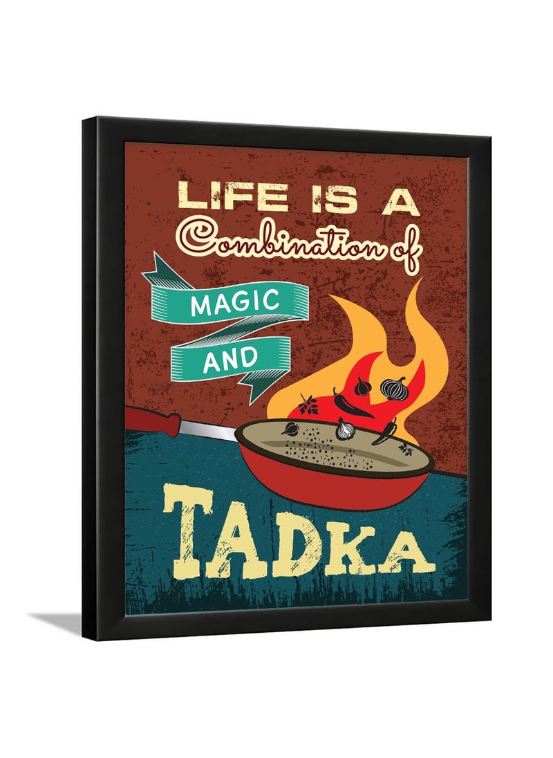 Chaka Chaundh Restaurant Posters for Wall Kitchen Food quotes wall frames Tadka Dining quotes 14 X 11 inches CANTEEN CAFETERIA HOSTEL HOTEL MESS BAKERY AND COOKERY