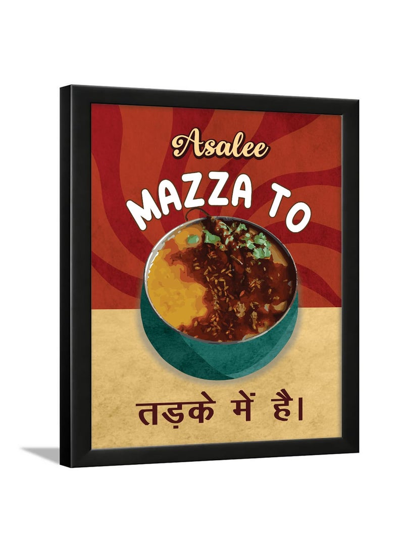 Chaka Chaundh Restaurant wall decoration items Hindi Food quotes Wall Decor Frames Tadka Restaurant quotes wall frames Posters for kitchen quotes decor 14 X 11 Inches