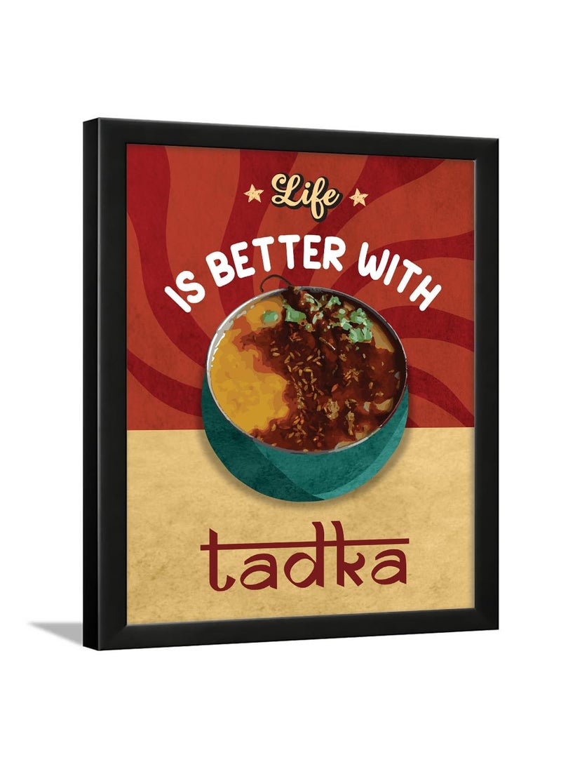 Chaka Chaundh Restaurant wall decoration items Food quotes wall frames Restaurant quotes wall frame Posters for tadka quotes decor 14 X 11 Inches