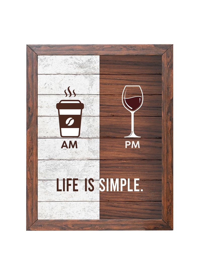 Chaka Chaundh Kitchen Posters Dining Quotes Wall Frames AM PM Food Quotes Wall Hanging 14 X 11 Inches
