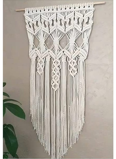 ADITYA IMPEX Macrame Wall Hanging Boho Wall Decor for Apartment Dorm Baby Room Bedroom Nursery Above Bed Walls Wall Art for a Bohemian Room Decor Dream Catcher Pack of 1 9X15 OffWhite