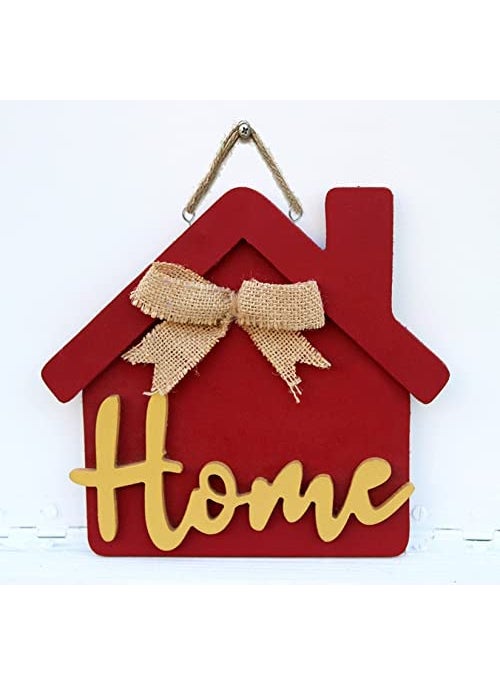 VAH Red Hut with Home Letter Design Decorative Home Decor Wall Decor Wall Hanging for Indoor Outdoor