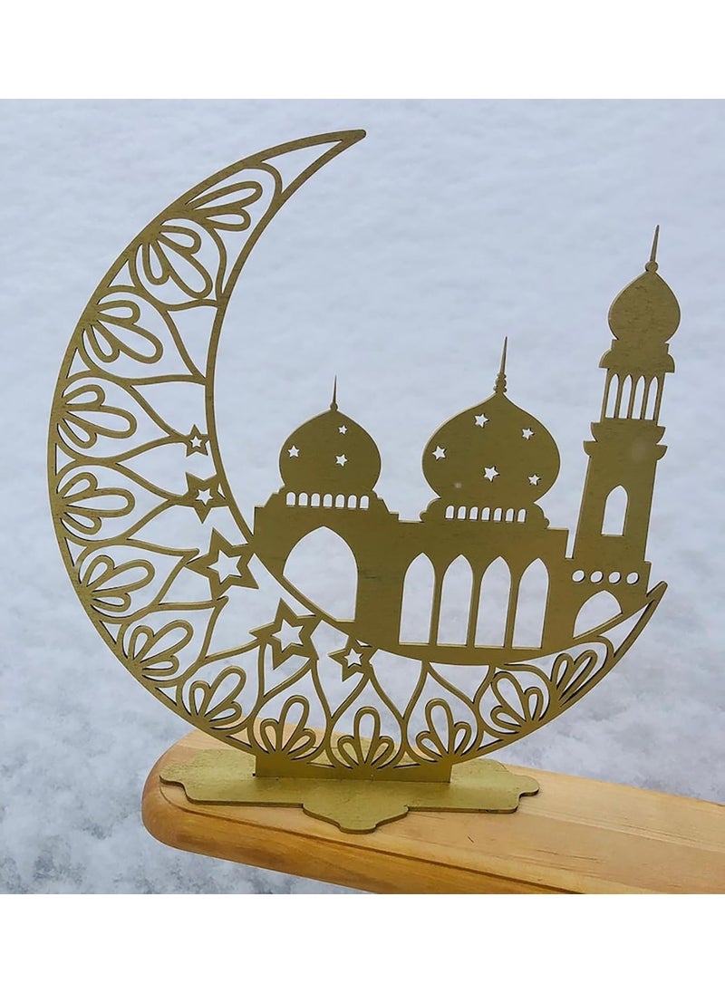 Curious Button Beautiful Wooden Masjid Table Decor for Ramadan Gifts Tabletop Display Ramadan Decor Wooden Cutouts Eid Decoration MDF Home Decor 25cm