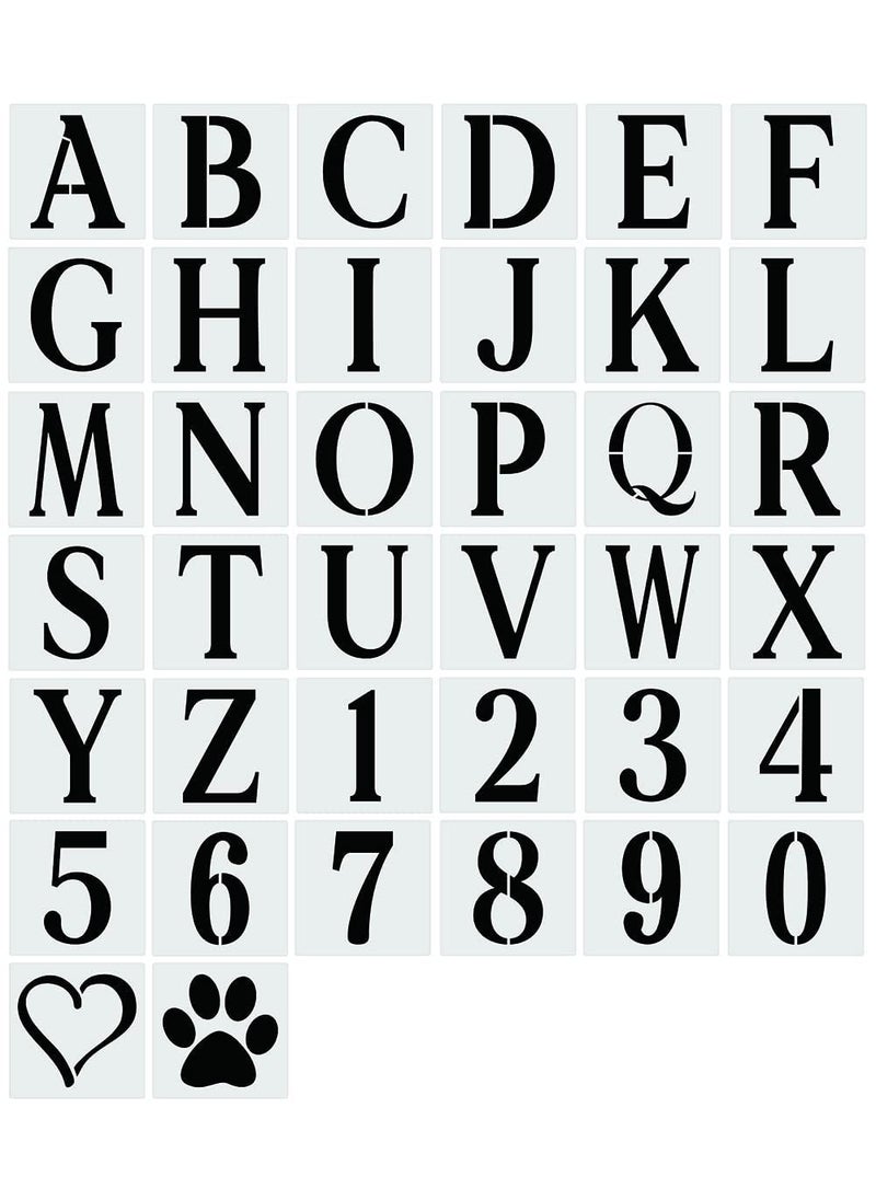 Dequera Large Letter Stencils for Painting on Wood 7 Inch Alphabet Stencils for Wood Letters Stencil Durable Number Stencils for Wall