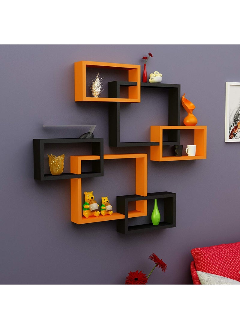 ClufRox Wooden handicrafts Wooden Stylish Intersecting Wall Rack Shelves MDF Medium Density Fiber Home Decoration Wall Dcor