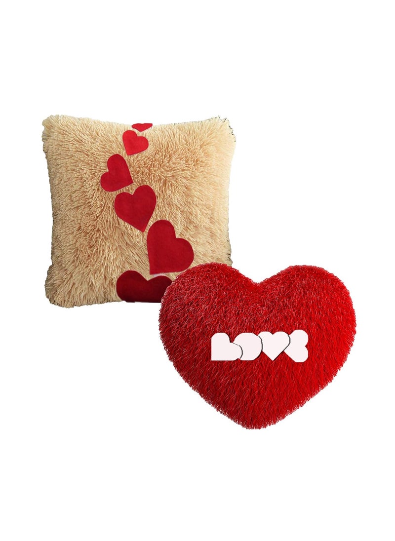 PICKKART Set of 2 pcs Love Unique Decorative Accent Throw Pillow for Couple Bedroom Wedding Gift