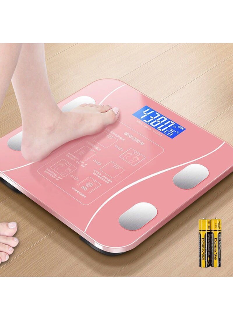 Precision Bluetooth Body Scale for Adults Battery slim waist rose gold 【Bluetooth body fat scale】】