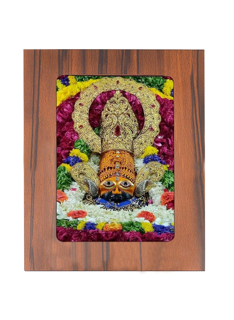 Indo Trends Global Khatu Shyam Baba Ji Photo Frame for Table Desk Hare Ka Sahara Khatu Shyam for Mandir Office Home Picture Size 5x7 Inch GR1127