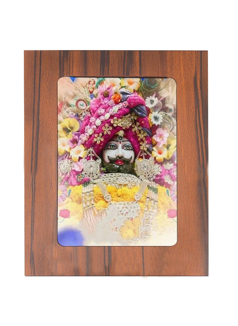Indo Trends Global Khatu Shyam Baba Ji Photo Frame for Table Desk Hare Ka Sahara Khatu Shyam for Mandir Office Home Picture Size 5x7 Inch GR1125