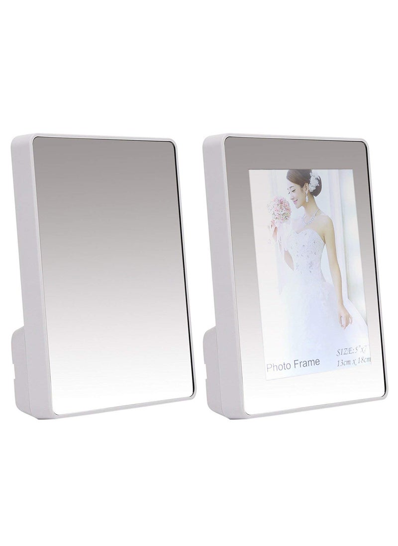 SNOWBIRD 2 in 1 Magic Mirror Rectangular Floor Standing Photo Frame White