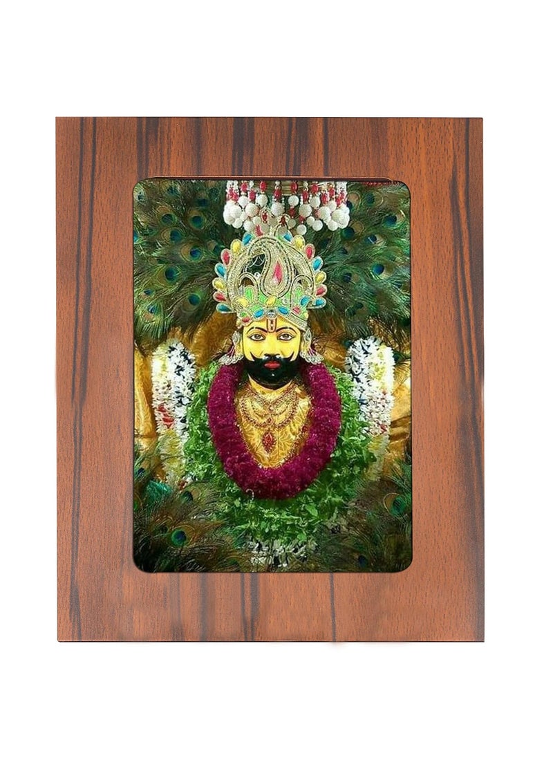 Indo Trends Global Khatu Shyam Baba Ji Photo Frame for Table Desk Hare Ka Sahara Khatu Shyam for Mandir Office Home Picture Size 5x7 Inch GR1134