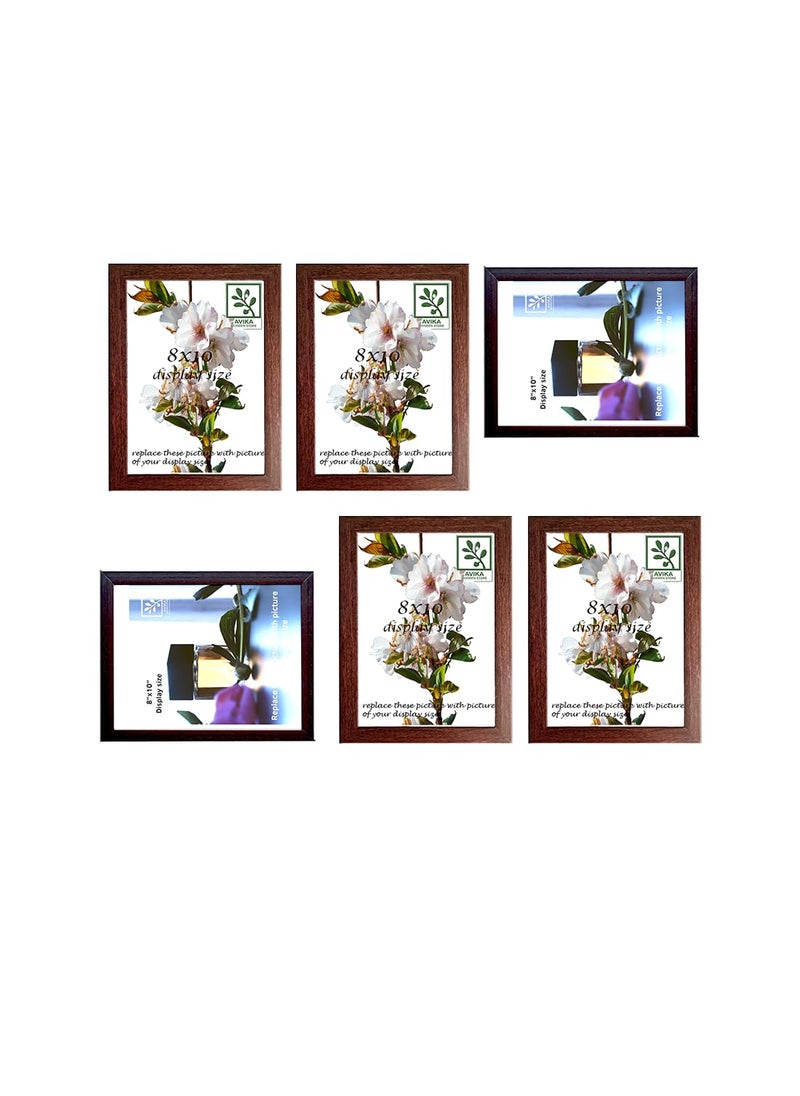 Avika 8x10 inch Photo Frame Collection Set of 6 Black and Brown