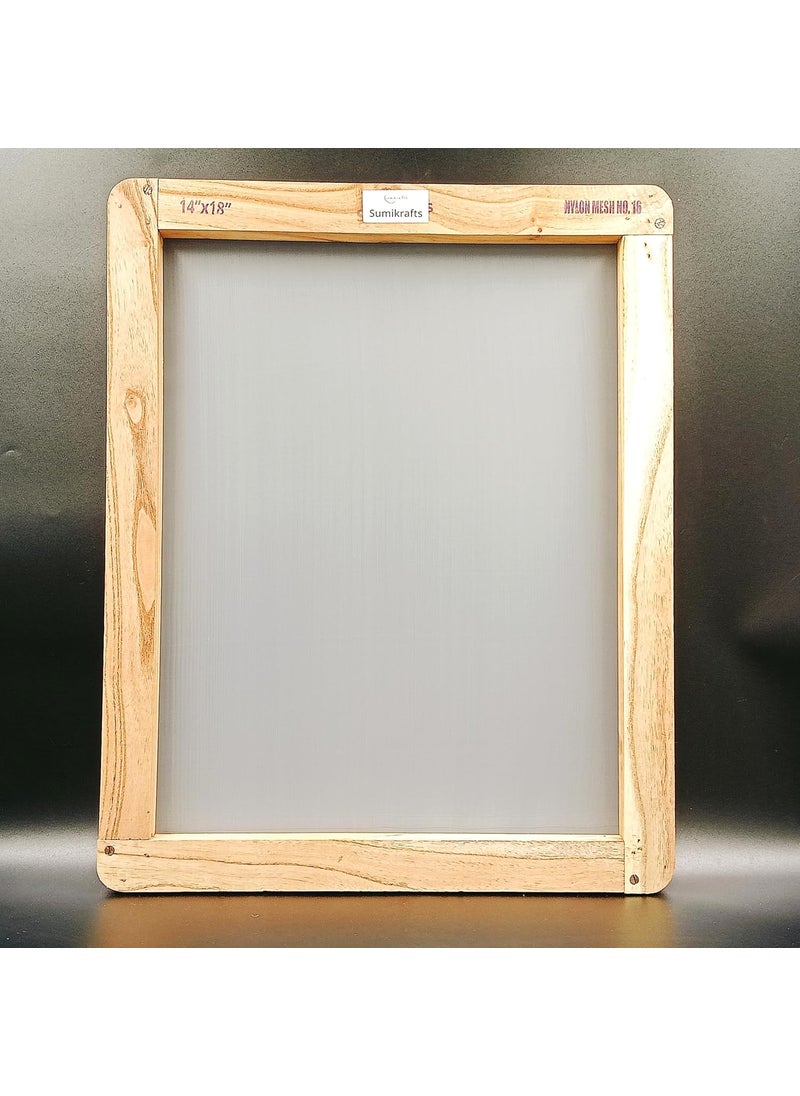 Sumikrafts Extra Large Screen Printing Wooden Frame 14x18 Frame with PreStretched Nylon Mesh No 16 Ideal for Professional LargeScale Printing