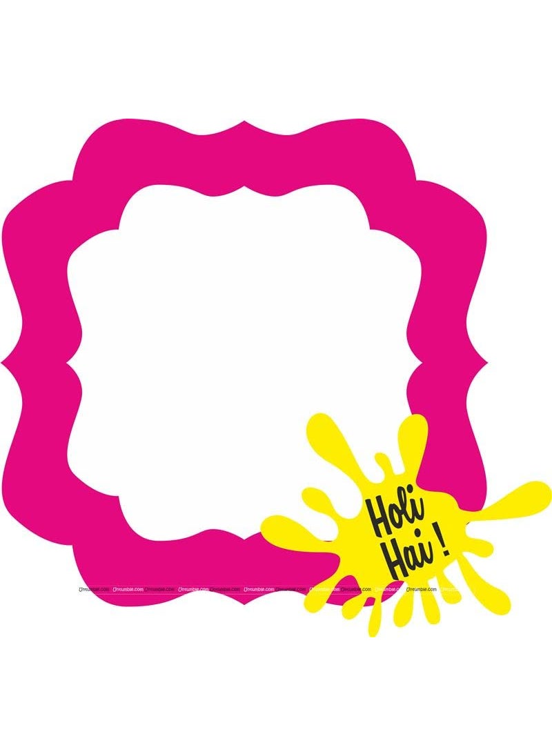 Happy Holi Selfie Pink Photo Booth Picture Frame 2
