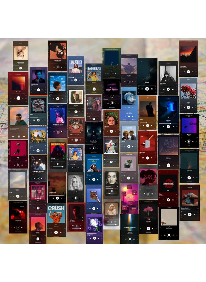 AbhiKalpya Art StudioGet a vibe Art Studio Wall Collage Kit PeelNStick Paper Wall Collage Kit Self Adhesive Unique Aesthetics 4X7 In 505 Pieces Spotify Playlist