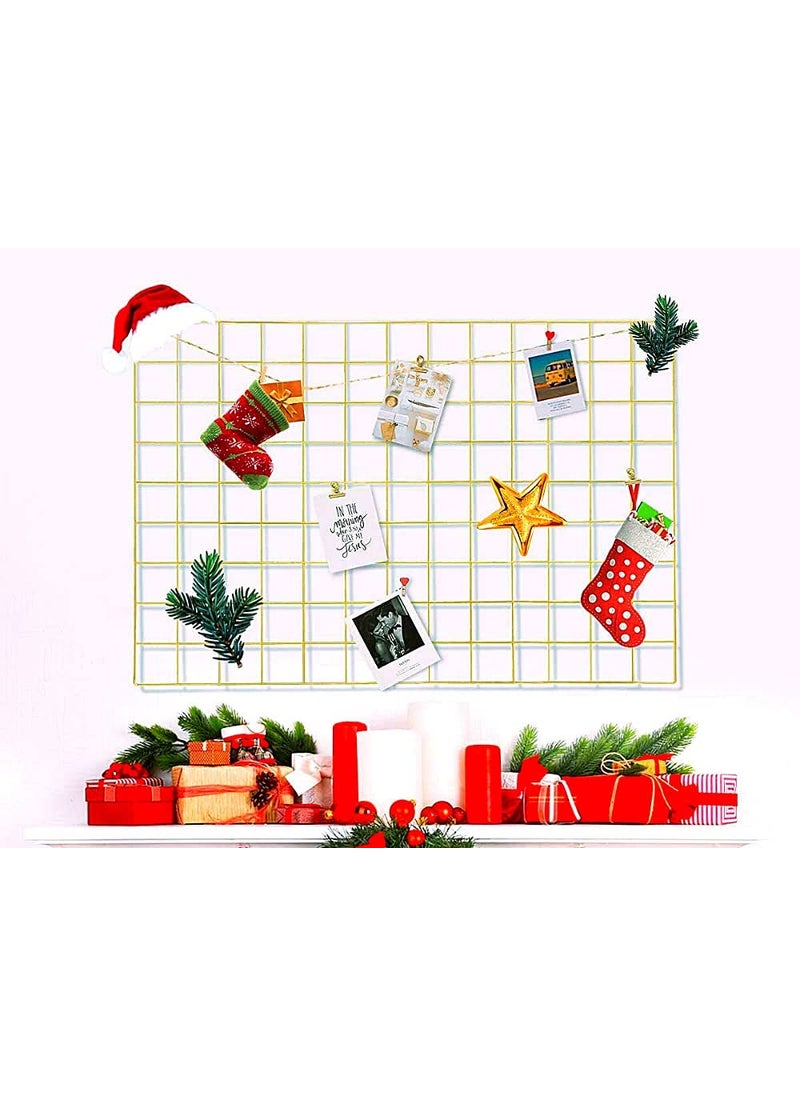 Franklite Iron Square shape hanging Grid frame for home Decoration wall photog collage photo key as per your requirement 85x 55 cm Gold