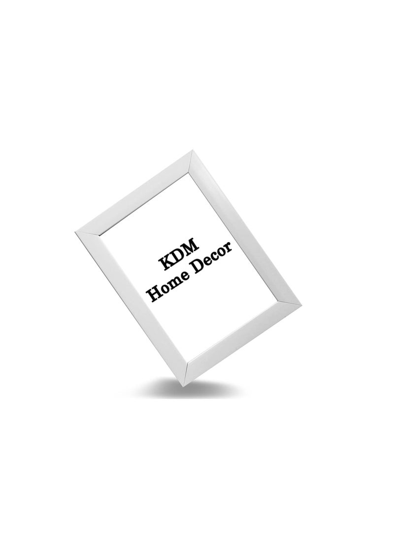 KDM HOME DECOR Photo frame 10x12 Inch Plain White Color Flexible Glass Synthetic Wood HangingTable Top Modern Photo Frame for Wall Decoration