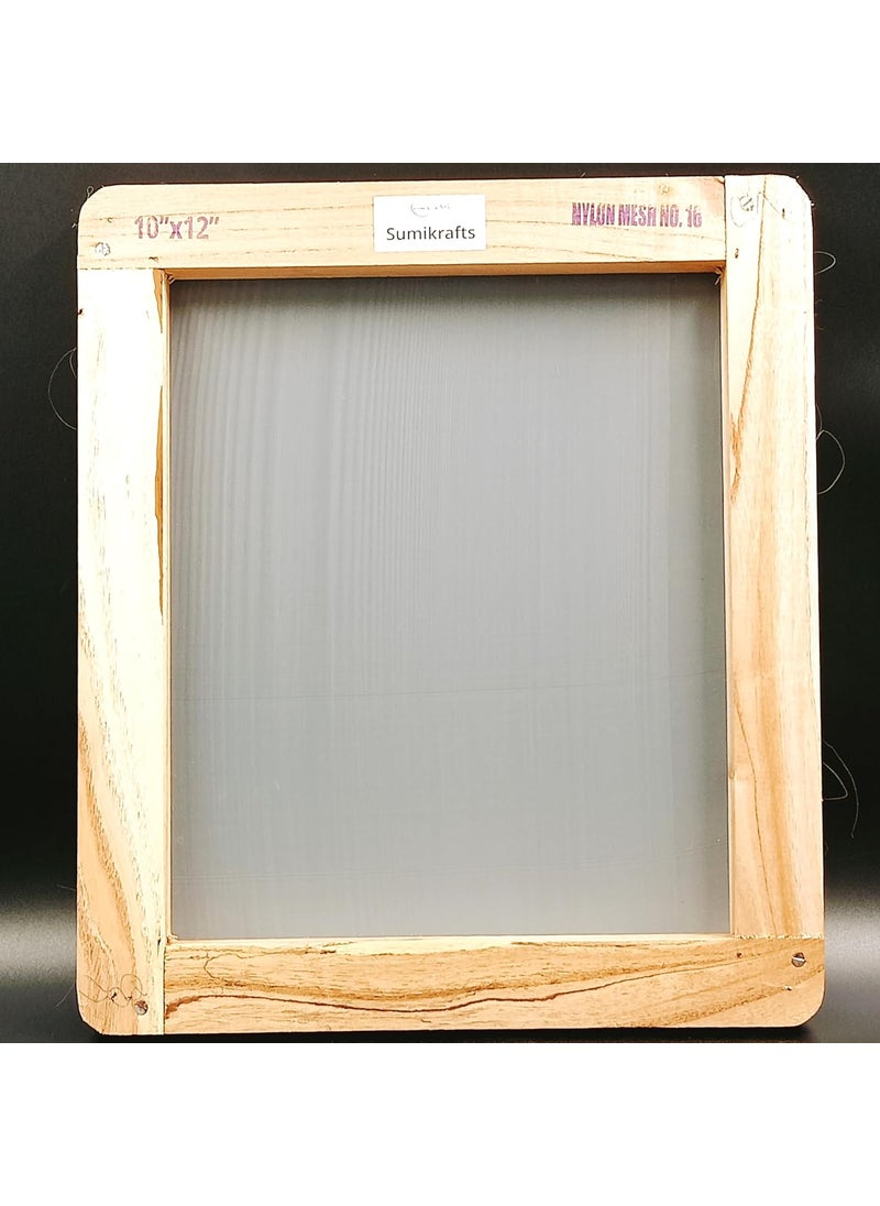 Sumikrafts Screen Printing Wooden Frame Medium Large 1012 with PreStretched Nylon Mesh No 16 Durable ReadytoUse Screen Printing Frame