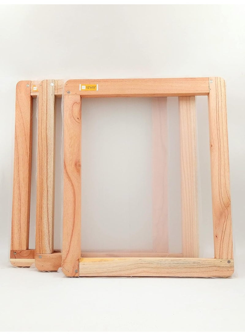 sumikrafts Screen Printing Wooden Frame Large 12x15 with PreStretched Nylon Mesh No 163 Frames