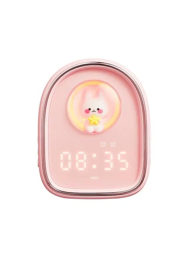 Trendy Nest Cute Rabbit Alarm Clock Cute Rabbit Alarm Clock Childrens Cartoon Light Bedside Soft Light Night Lamp Timed Charging Duration Lovely Alarm Clock Lovely Gift Pack of 1 Multicolor